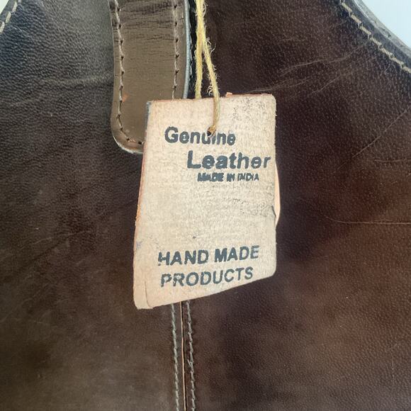 Zimlay Natural Leather Magazine Holder With Belt Strap Handle Handmade - Picture 5 of 9